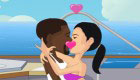 Kanye West and Kim Kardashian Kissing