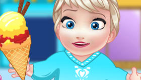 Baby Elsa Making Ice Cream