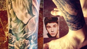 Justin Bieber gets a new tattoo