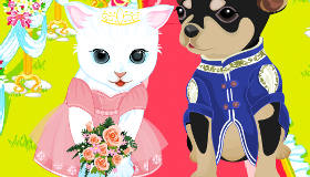 Cat And Dog Wedding Dress Up