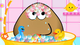 Play Pou Baby Bathing game free online