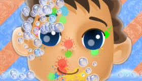 Muddy Baby Bathing