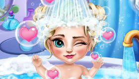 Baby Elsa in the Bath