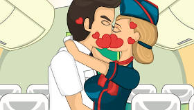 Pilot and Stewardess Kissing