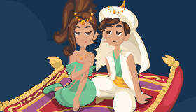 Aladdin and Jasmine Kissing
