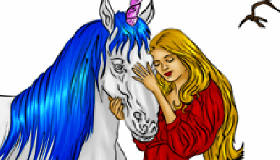 Unicorn and Princess Coloring